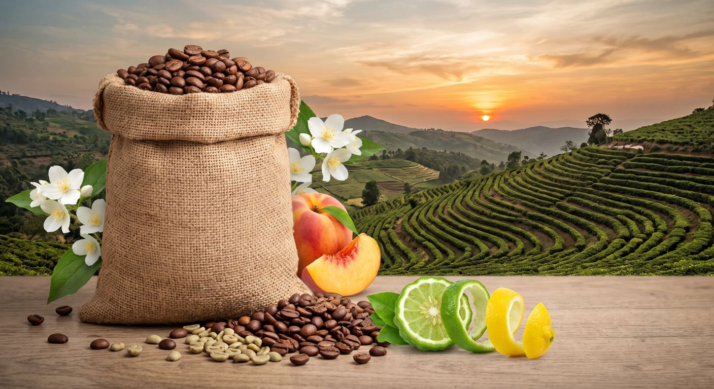 دانه قهوه سیدامو اتیوپی و مرکبات